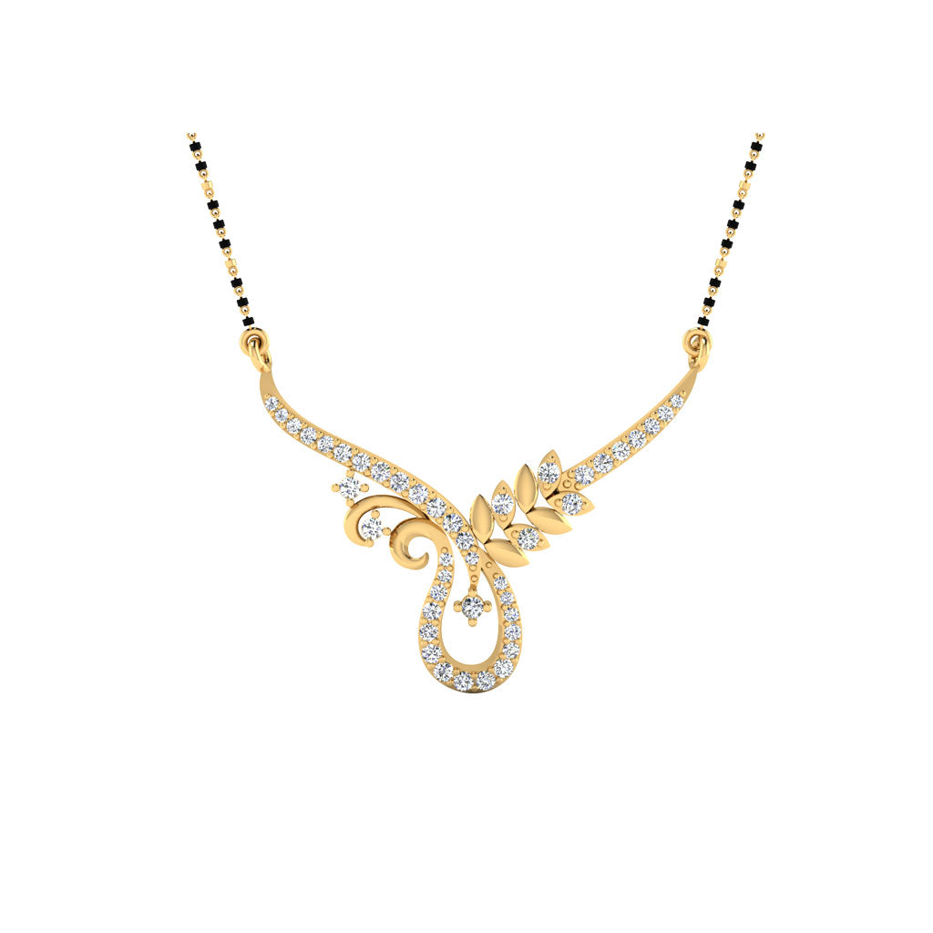 0.28  Carat Round Cut Lab-Grown Diamond Certified Mangalsutra In