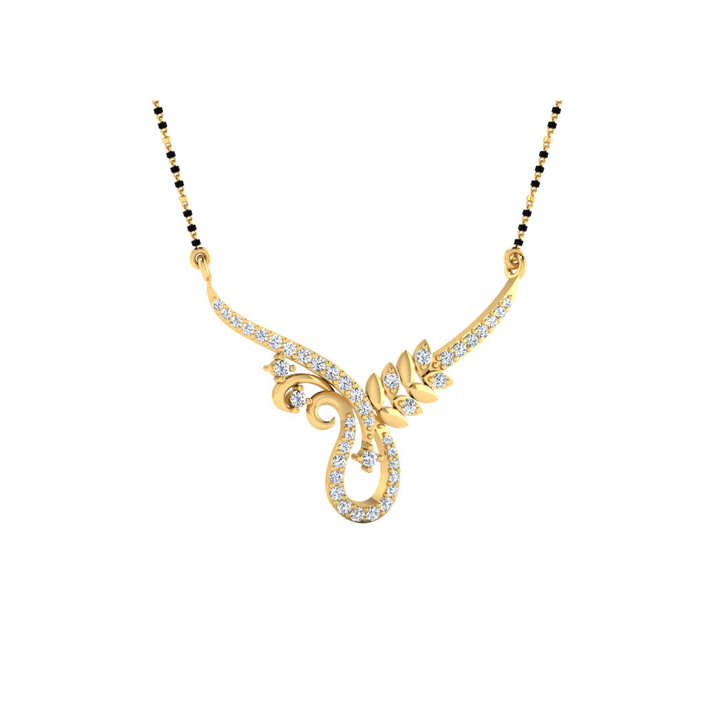 0.28  Carat Round Cut Lab-Grown Diamond Certified Mangalsutra In