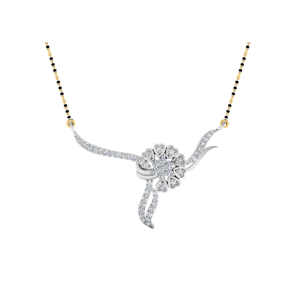 0.34  Carat Round Cut Lab-Grown Diamond Certified Mangalsutra In