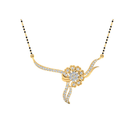 0.34  Carat Round Cut Lab-Grown Diamond Certified Mangalsutra In