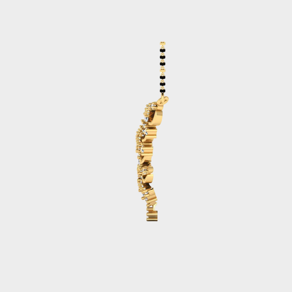 Stylish Lab-Grown Diamond Mangalsutra Hallmark Yellow Gold