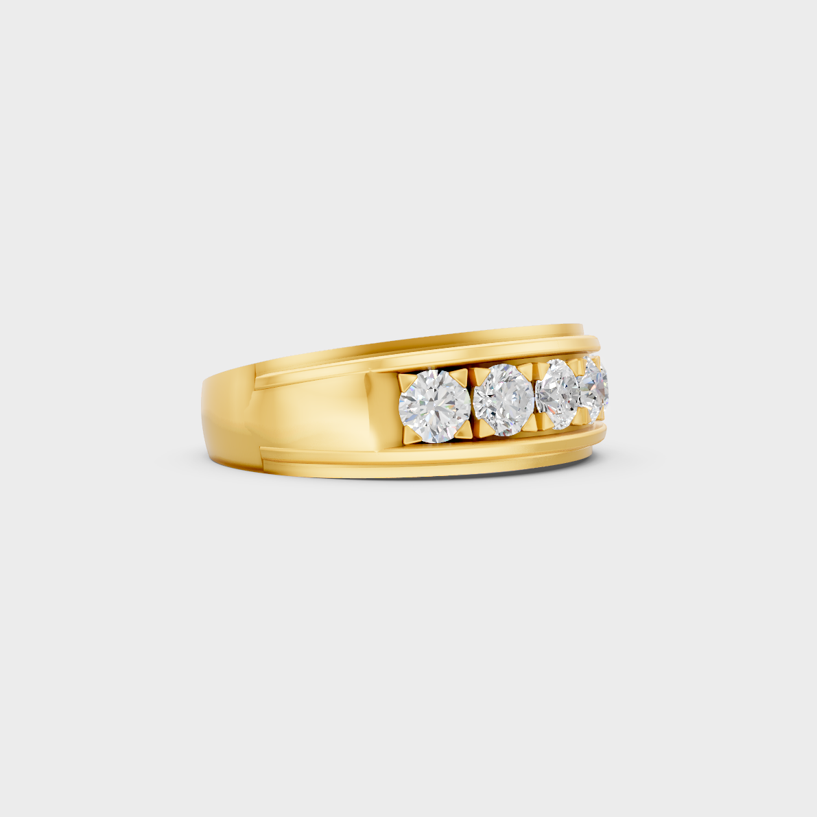 Custom 0.80 Carat Certified Lab-Grown Diamond Men's Band, handcrafted in 14K Yellow Gold.