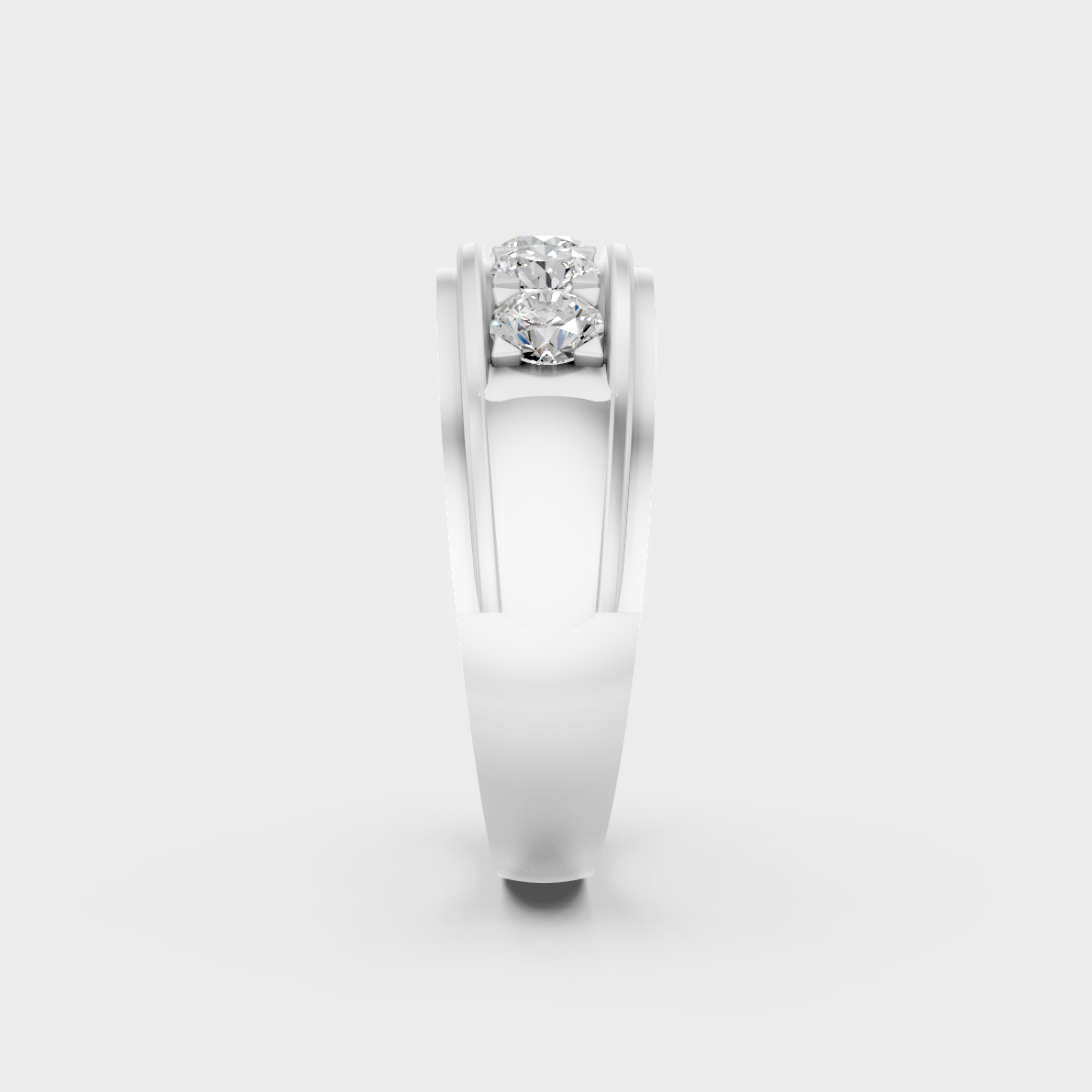 Sophisticated 0.80 Ct Round Lab-Grown Diamond Men's Wedding Ring with 14K White Gold setting.