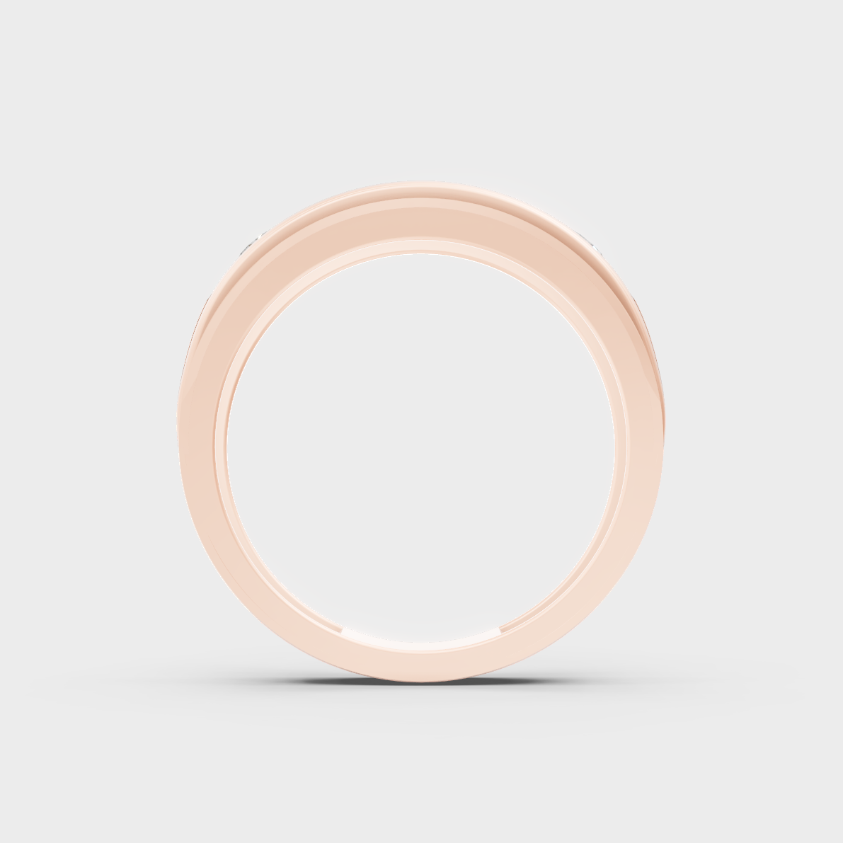 Unique 0.80 Carat Round-Cut Lab-Grown Diamond Men's Band with modern appeal in 9K Rose Gold.
