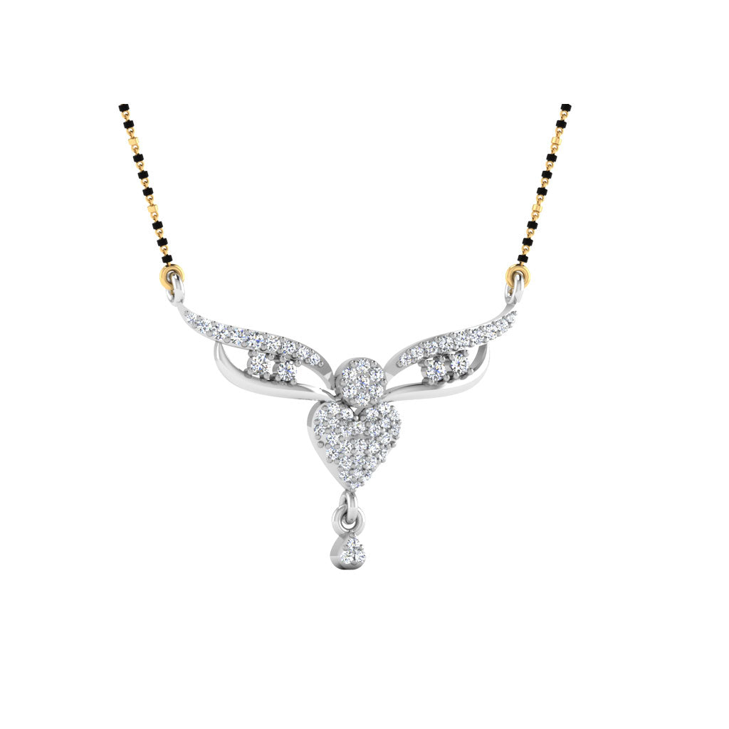 0.28 Carat Round Cut Lab-Grown Diamond Certified Mangalsutra In