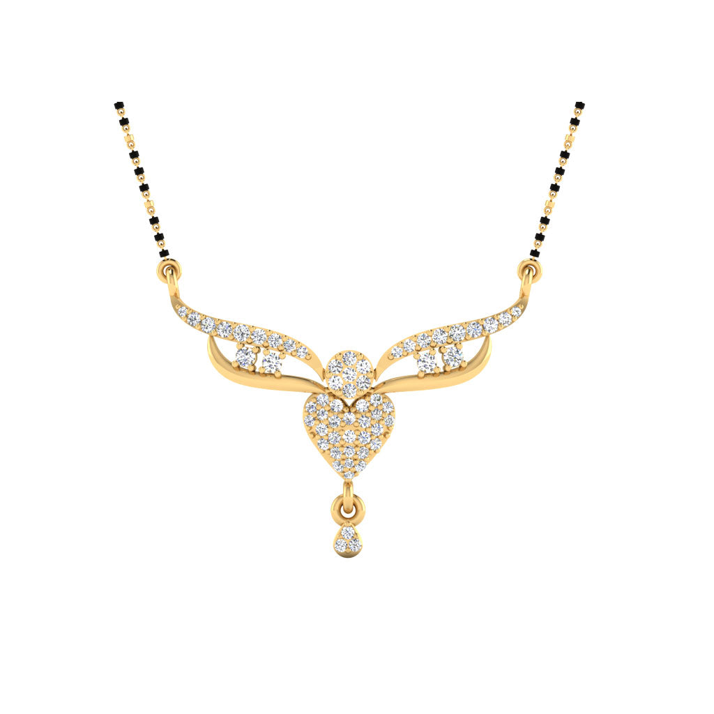 0.28 Carat Round Cut Lab-Grown Diamond Certified Mangalsutra In