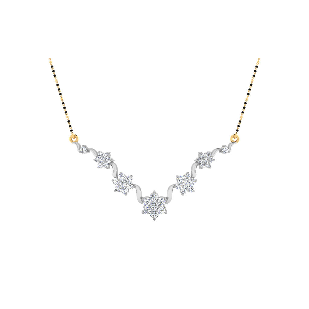 0.91 Carat Round Cut Lab-Grown Diamond Certified Mangalsutra In