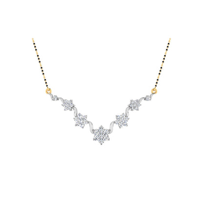 0.91 Carat Round Cut Lab-Grown Diamond Certified Mangalsutra In