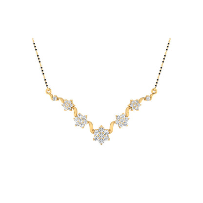 0.91 Carat Round Cut Lab-Grown Diamond Certified Mangalsutra In