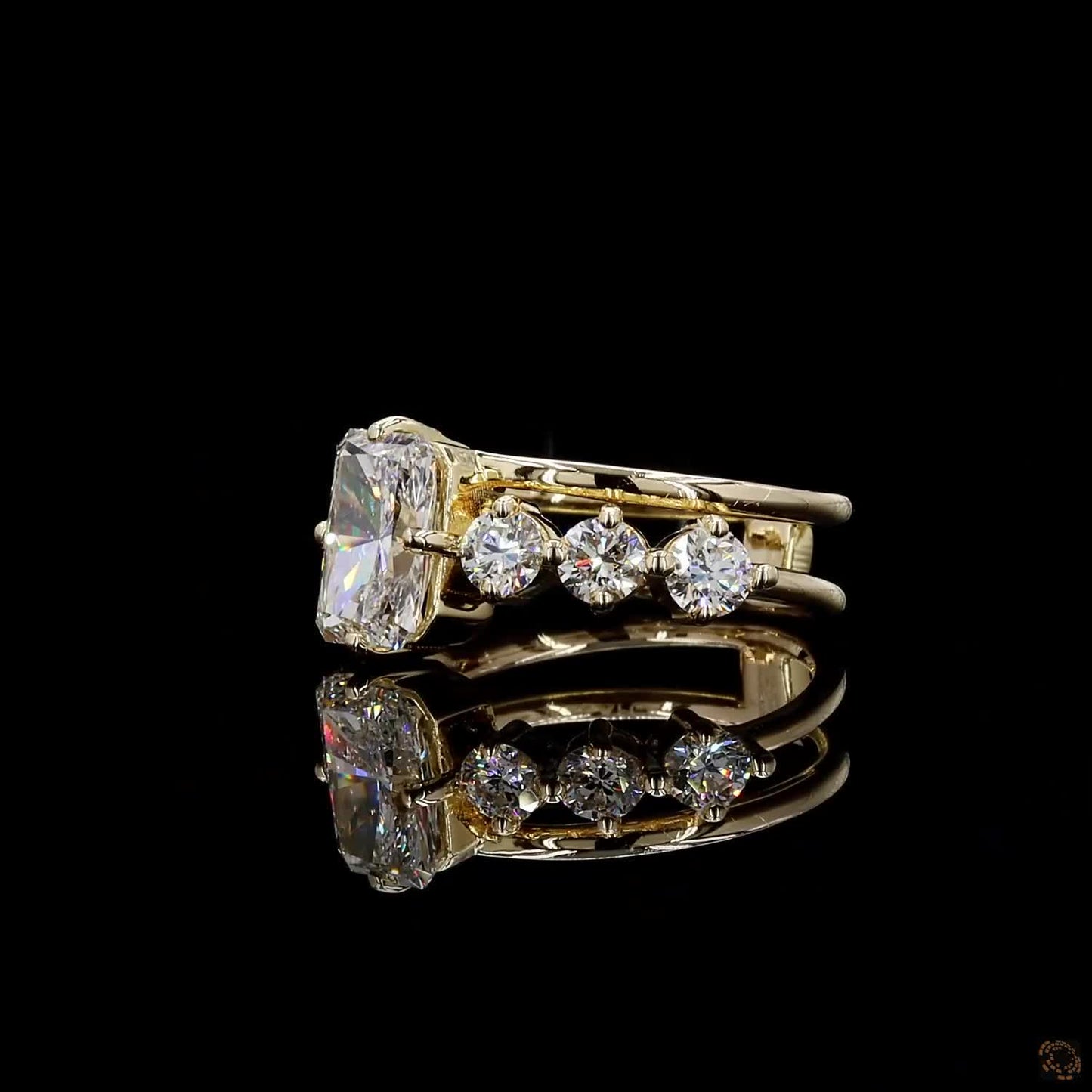 IGI GLI certified lab grown diamond ring yellow gold