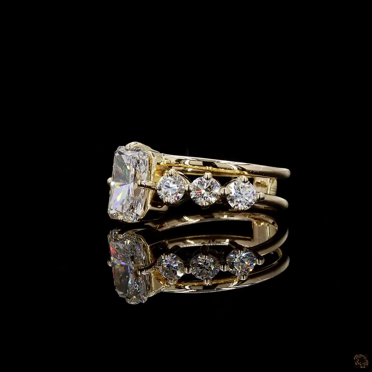 IGI GLI certified lab grown diamond ring yellow gold