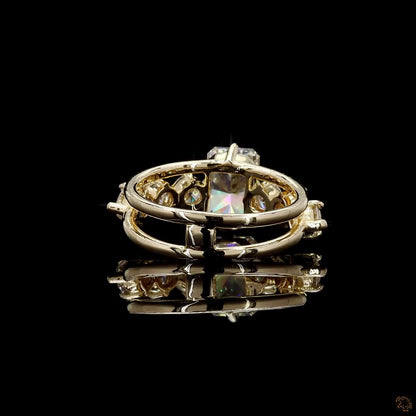 Hallmark yellow gold lab grown diamond dual band ring