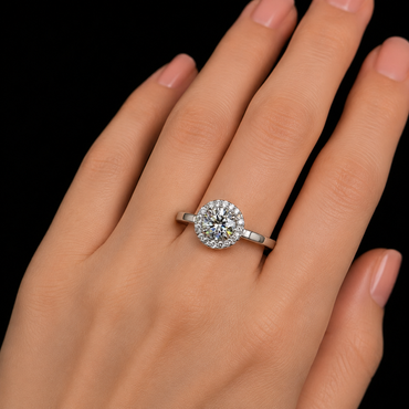 Multi tone 14K gold lab grown diamond ring  round cut