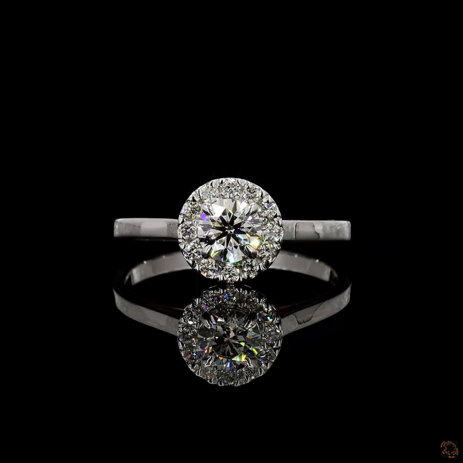 Multi tone gold lab grown diamond ring 0.62 carat round cut