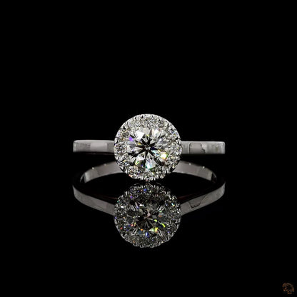 Multi tone gold lab grown diamond ring 0.62 carat round cut