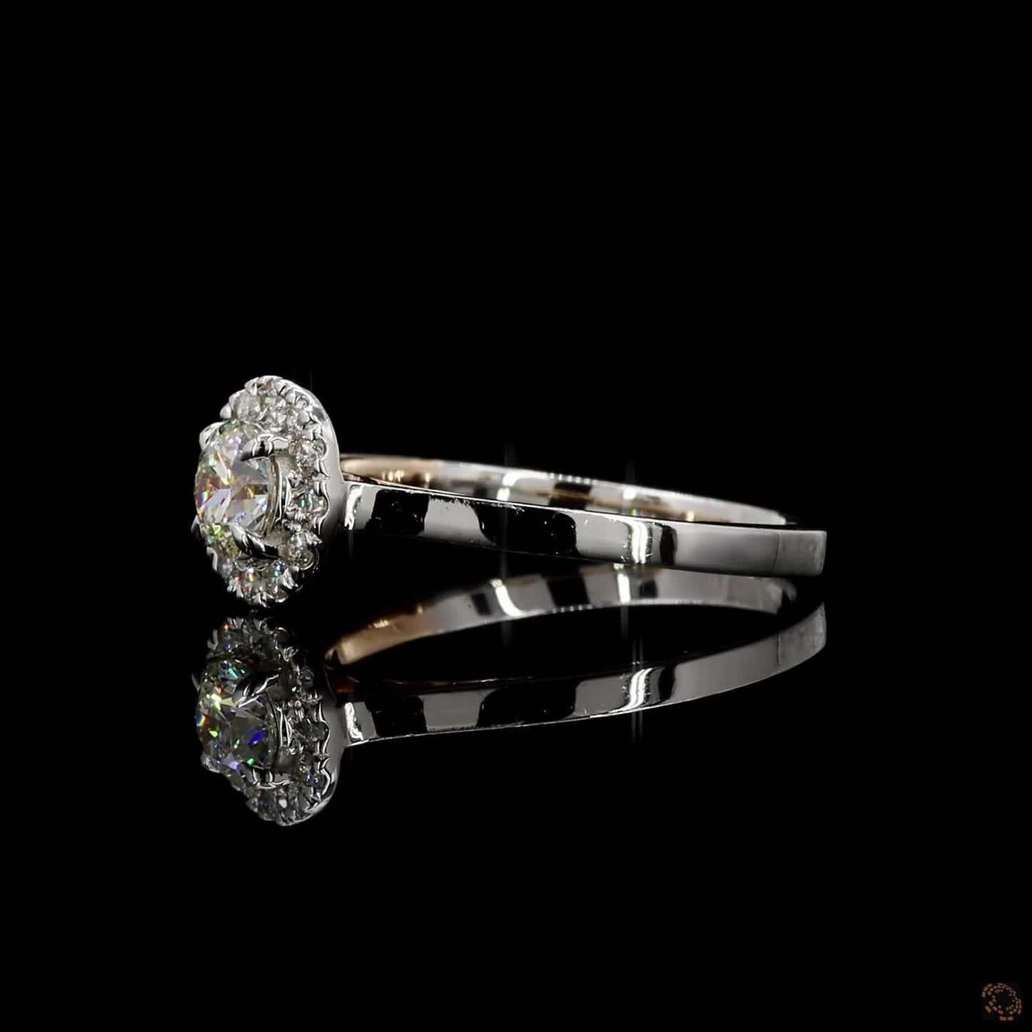 Hallmark multi tone gold lab grown diamond ring close view