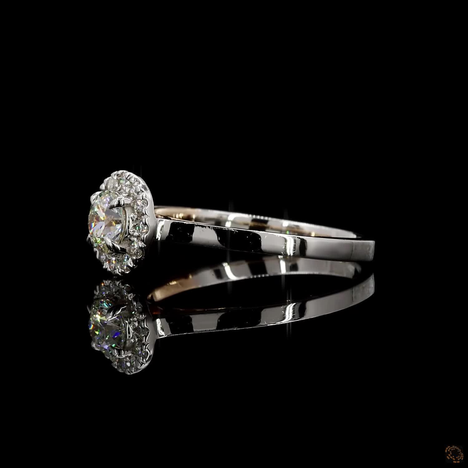 Hallmark multi tone gold lab grown diamond ring close view