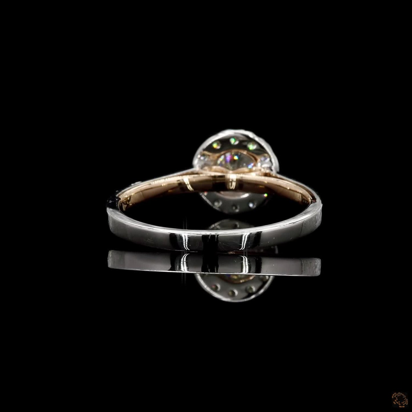 Elegant multi tone gold lab grown diamond engagement ring