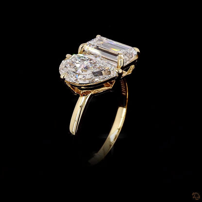 igi certified emerald pear lab grown diamond ring
