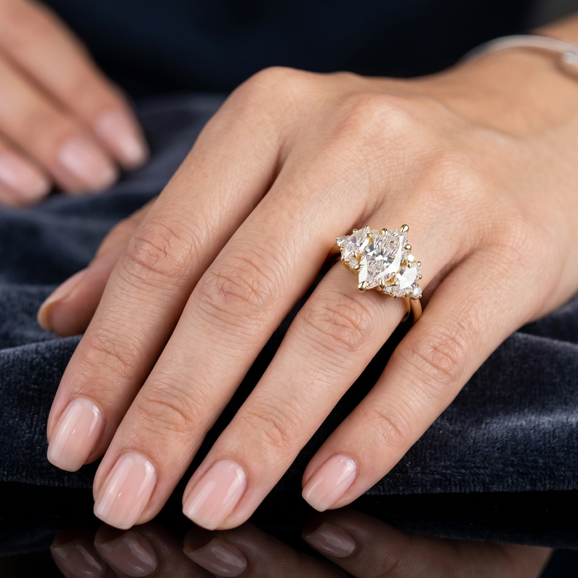Fine Lab-Grown Diamond Ring With Round Cut Accents