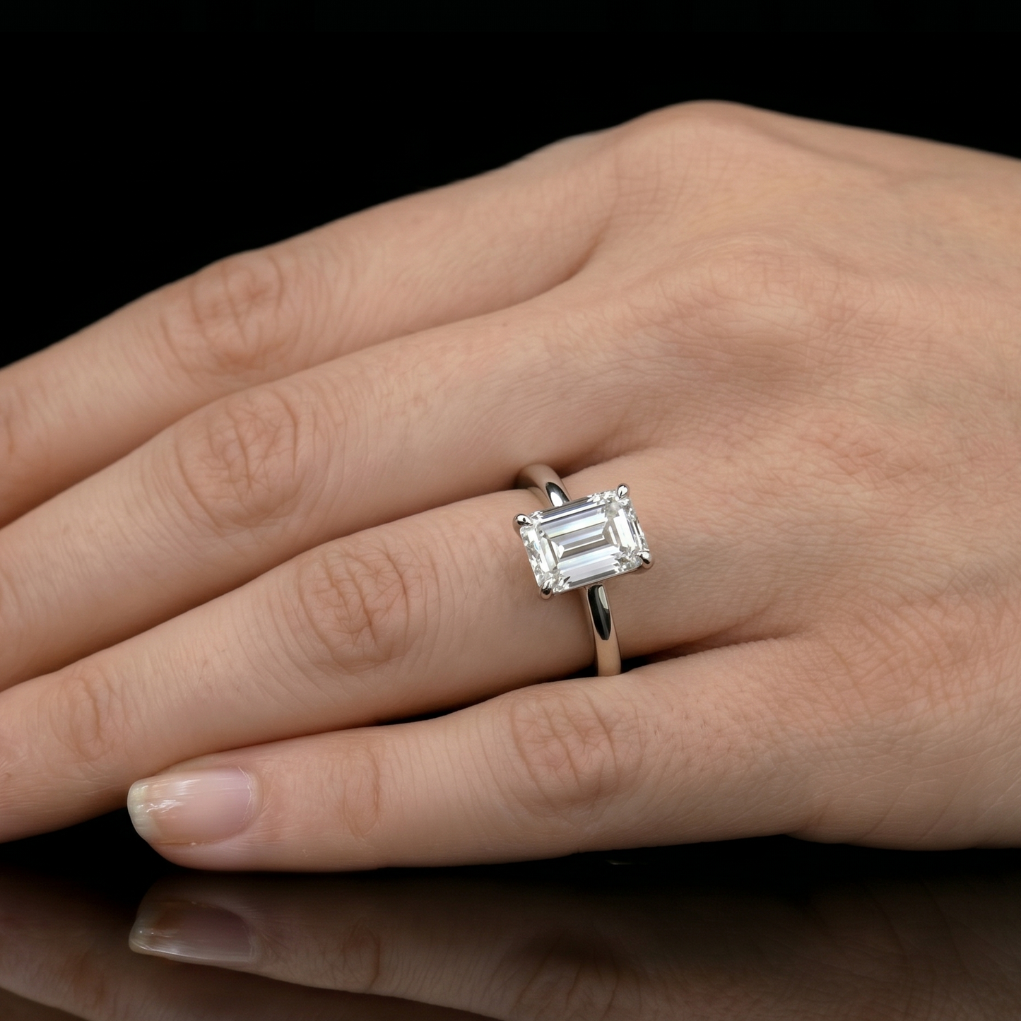  lab grown emerald diamond ring white gold