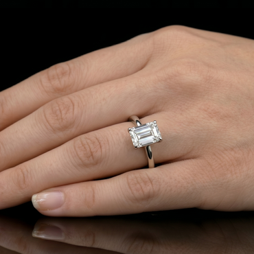  lab grown emerald diamond ring white gold