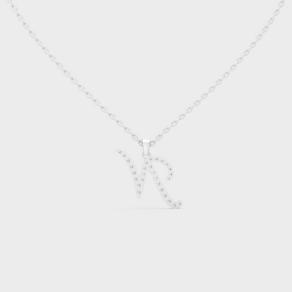Ultra Durable Solid Platinum Letter N Initial Necklace with Premium Chain Layer