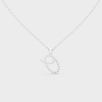Hypoallergenic 950 Platinum "O" Alphabet Lab Grown Diamond Pendant with Matching Chain