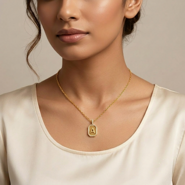 Elevate your style with our "A" Letter Lab Grown Diamond Pendant. Handcrafted in 9K, 14K, 18K Yellow, White, Rose Gold & 950 Platinum. Sustainable luxury.