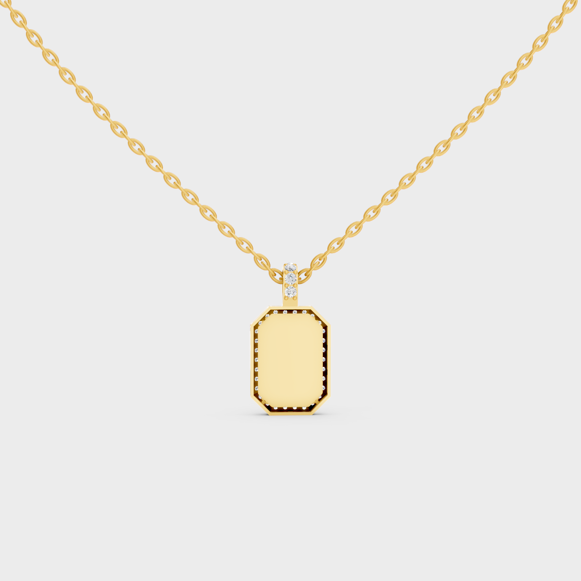Minimalist Capital Letter A Lab Diamond Medallion in Solid 9K Yellow Gold