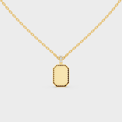 Minimalist Capital Letter A Lab Diamond Medallion in Solid 9K Yellow Gold