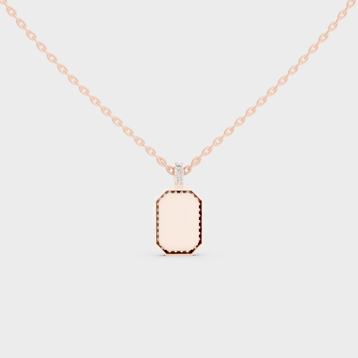 Detailed Close Up of Delicate "A" Initial Diamond Pendant Handcrafted in 9K Rose Gold