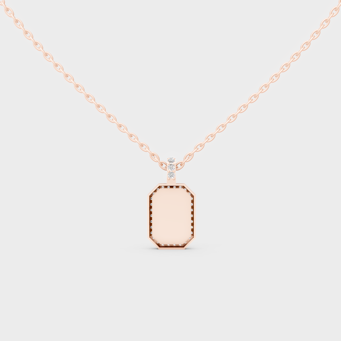 Detailed Close Up of "B" Initial Sustainable Diamond Pendant in 9K Rose Gold