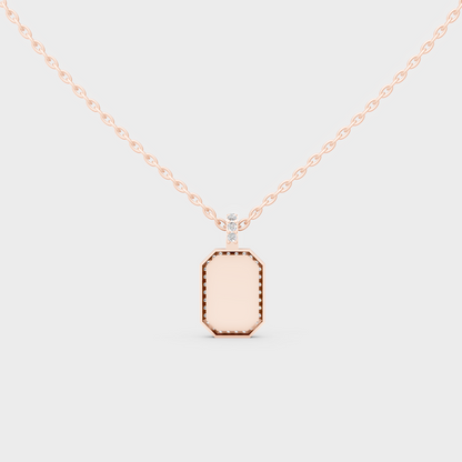 Detailed Close Up of "B" Initial Sustainable Diamond Pendant in 9K Rose Gold