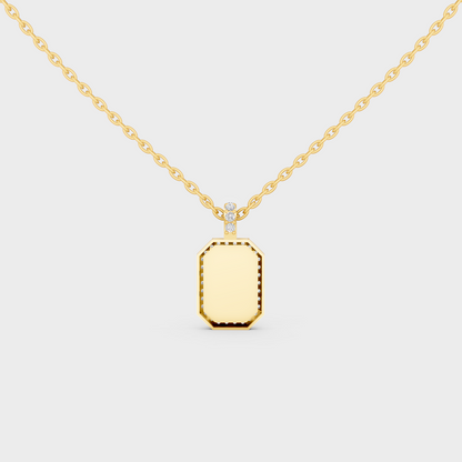 Classic Monogram Capital Letter C Lab Diamond Pendant in Solid 9K Yellow Gold