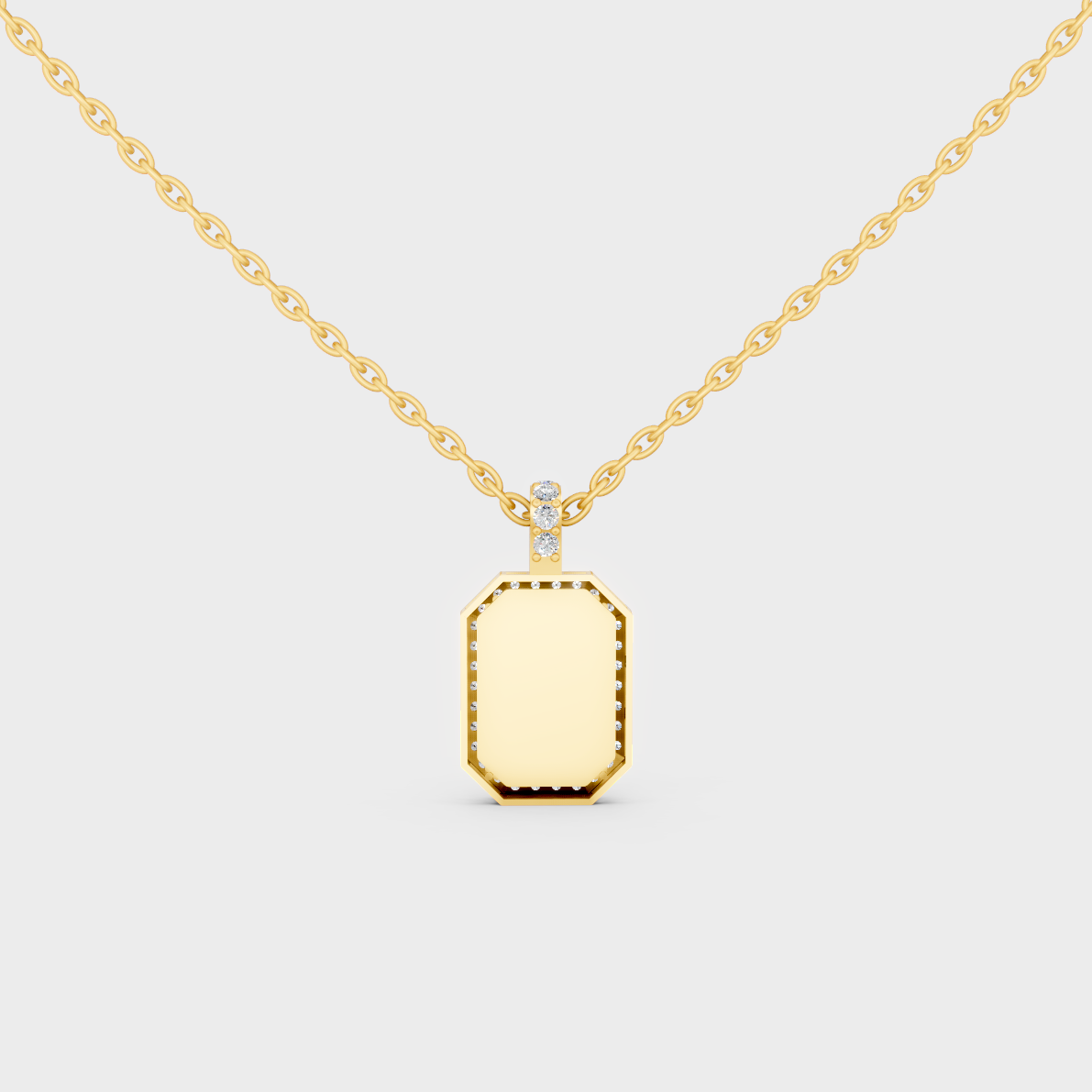 Minimalist Capital Letter D Lab Diamond Medallion in Solid 9K Yellow Gold
