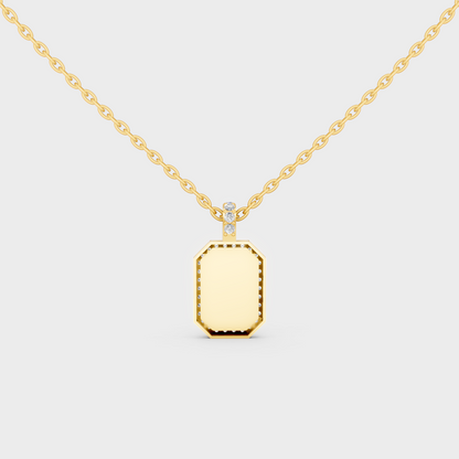 Minimalist Capital Letter D Lab Diamond Medallion in Solid 9K Yellow Gold