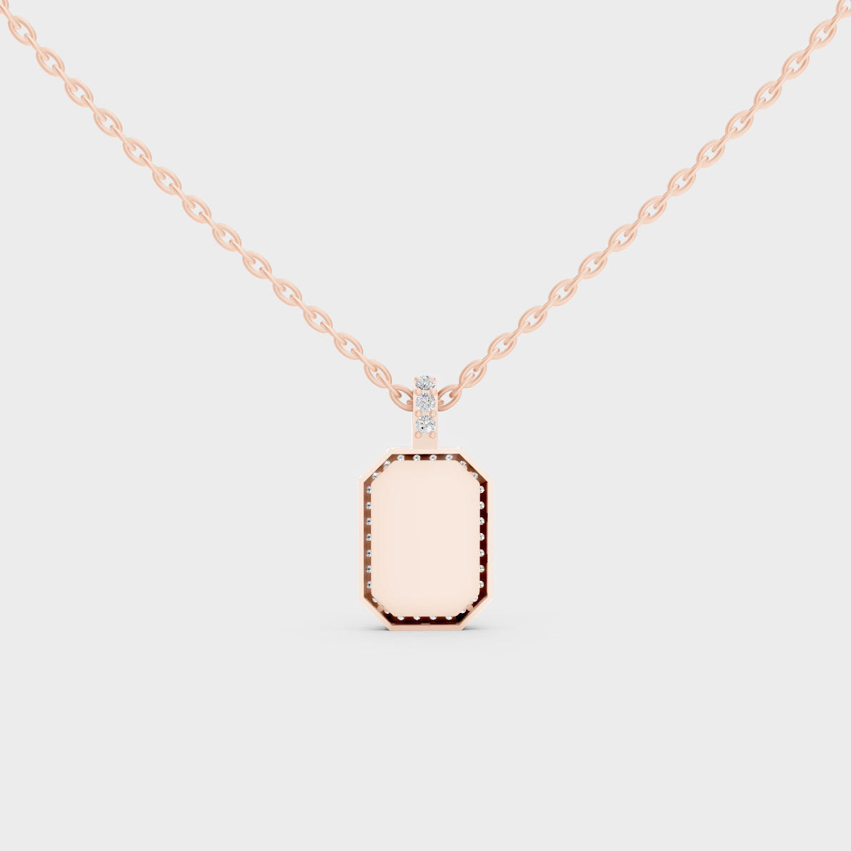 Detailed Close Up of Delicate "D" Initial Diamond Charm Handcrafted in 9K Rose Gold