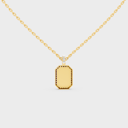 Minimalist Capital Letter F Lab Diamond Medallion in Solid 9K Yellow Gold