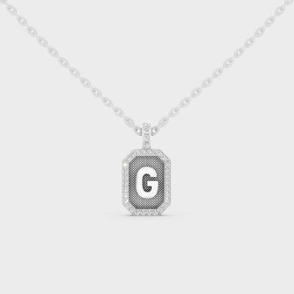 Radiant "G" Alphabet Lab Grown Diamond Pendant Flawlessly Set in 18K White Gold