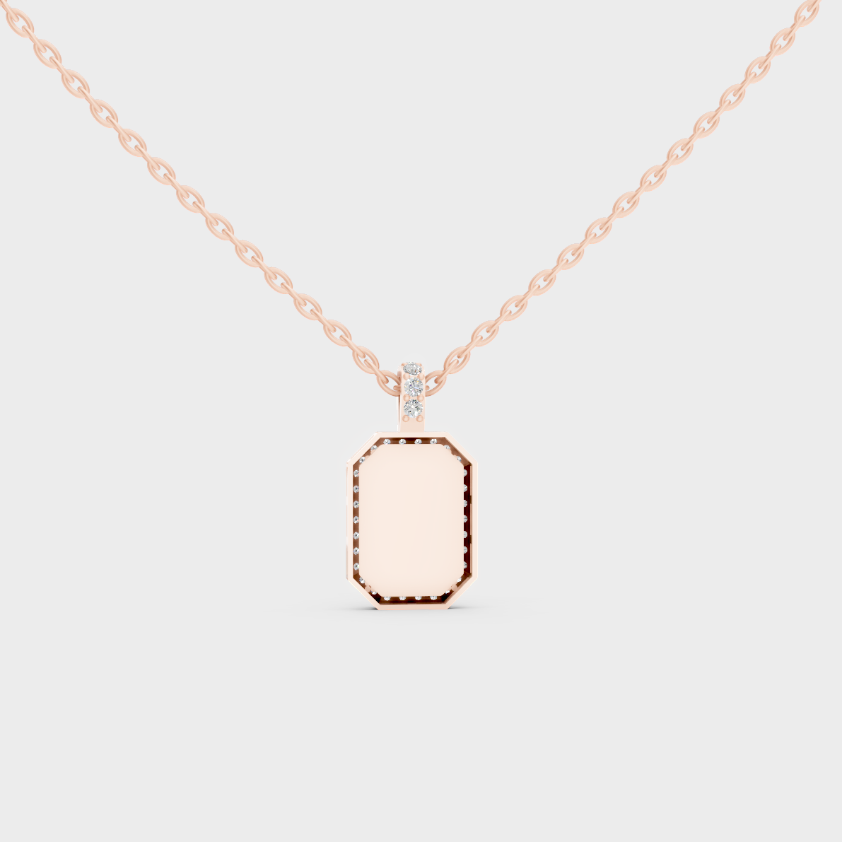 Detailed Close Up of Delicate "G" Initial Diamond Charm Handcrafted in 9K Rose Gold