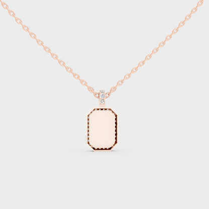 Detailed Close Up of Delicate "G" Initial Diamond Charm Handcrafted in 9K Rose Gold
