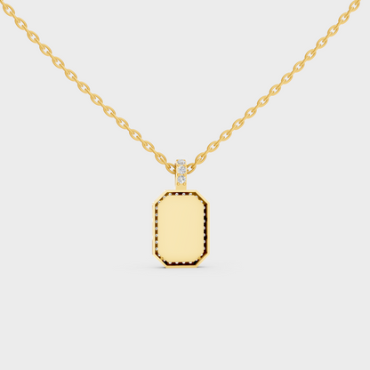 Minimalist Capital Letter G Lab Diamond Medallion in Solid 9K Yellow Gold