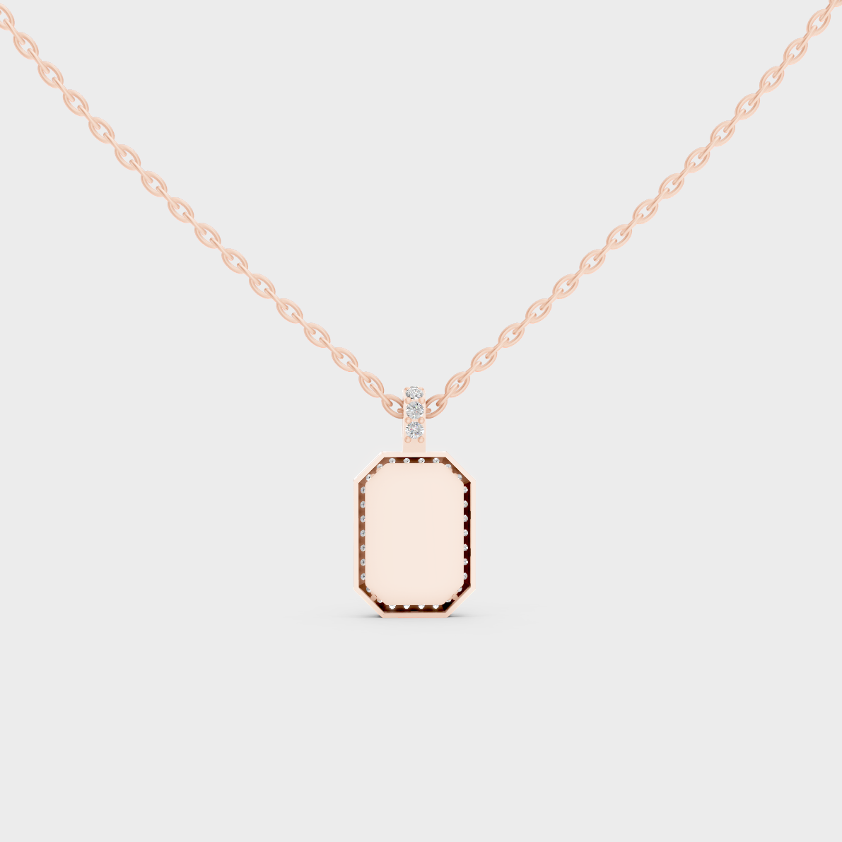 Detailed Close Up of Delicate "H" Initial Diamond Charm Handcrafted in 9K Rose Gold