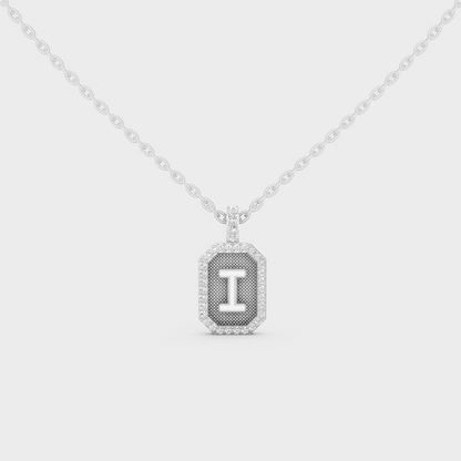 Premium Hypoallergenic 950 Platinum "I" Alphabet Lab Grown Diamond Pendant