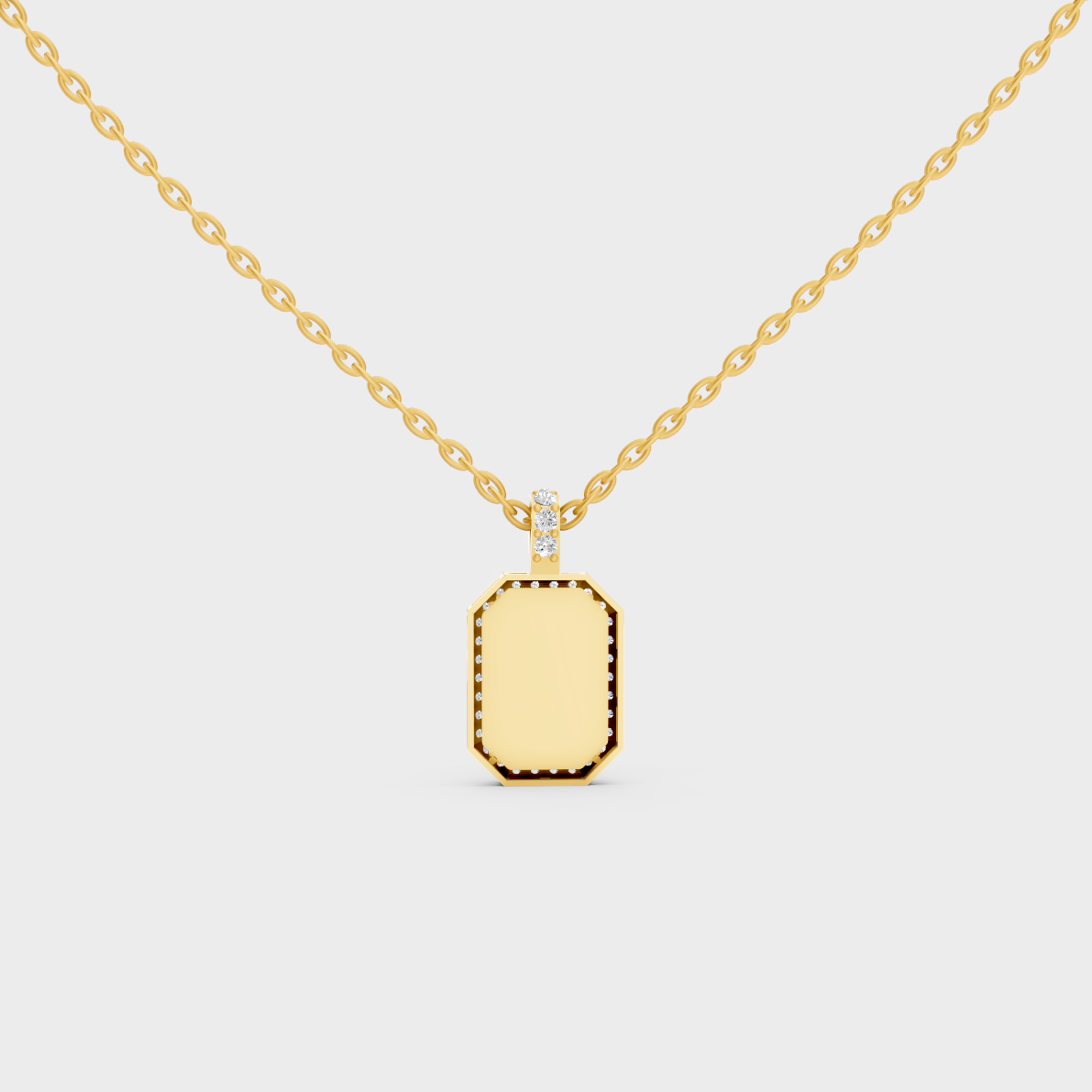 Minimalist Capital Letter I Lab Diamond Medallion in Solid 9K Yellow Gold