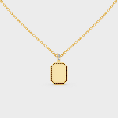 Minimalist Capital Letter I Lab Diamond Medallion in Solid 9K Yellow Gold