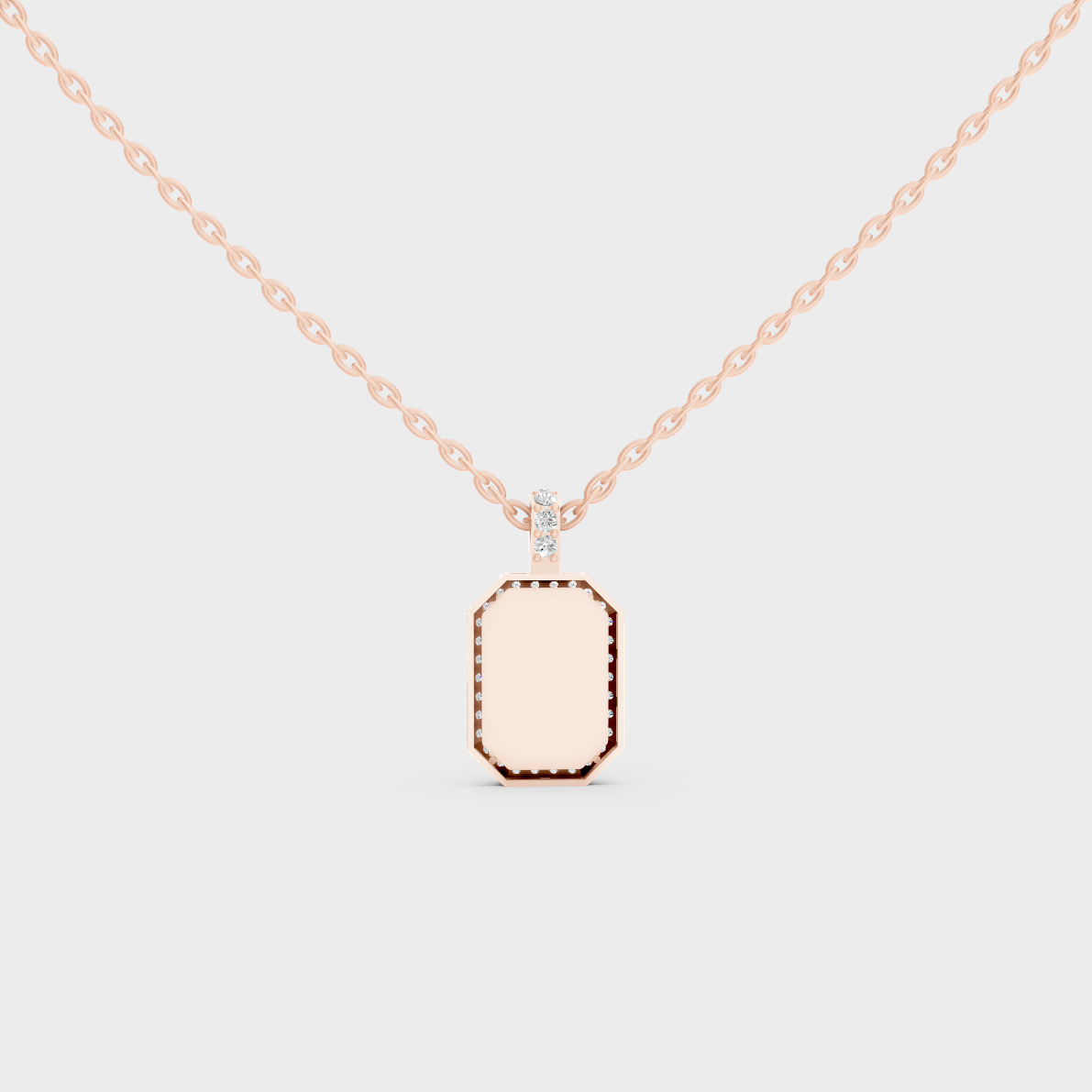 Detailed Close Up of Delicate "I" Initial Diamond Charm Handcrafted in 9K Rose Gold