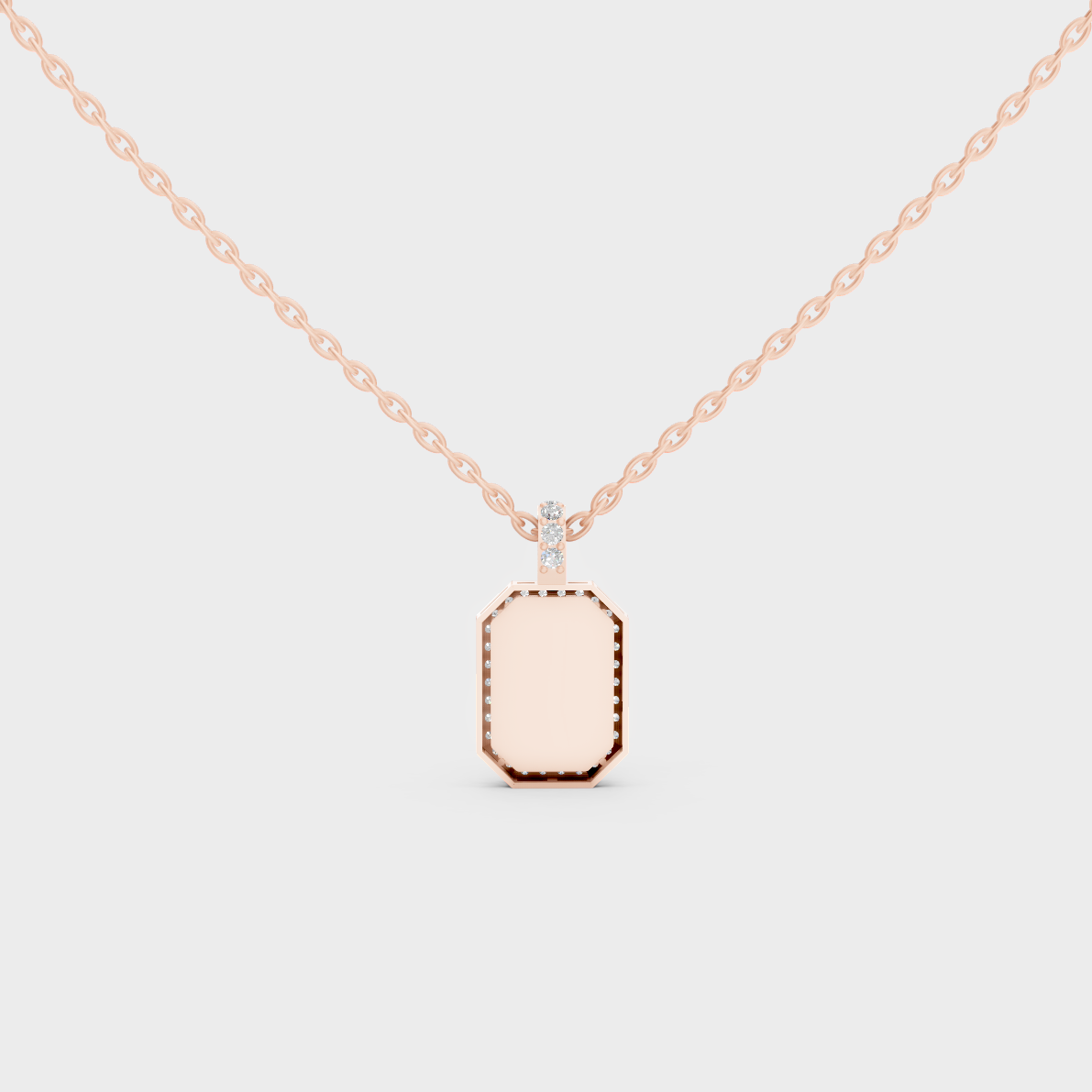 Detailed Close Up of Delicate "J" Initial Diamond Charm Handcrafted in 9K Rose Gold
