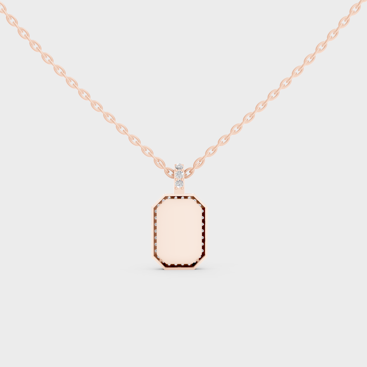 Detailed Close Up of Delicate "K" Initial Diamond Charm Handcrafted in 9K Rose Gold